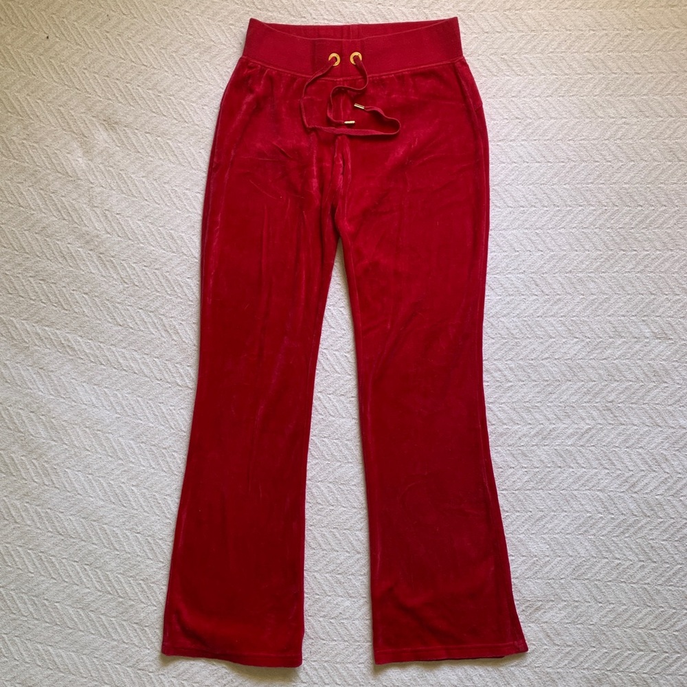 Y2K Bebe Women's Velour Track Pants Pink Velvet‎ Embroidered Spell Out On Back